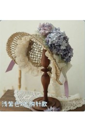 Hoshibako Works Rainy Season Is Approaching Hydrangea Straw Bonnet, Brooches and Bow Clips(Full Payment Without Shipping)